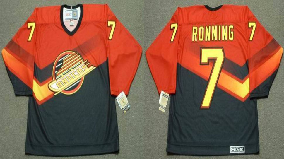 2019 Men Vancouver Canucks #7 Ronning Orange CCM NHL jerseys